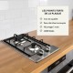 BELDEKO - Plaque Gaz 2 feux Inox - 3000W - Encastrable - Gaz ville et bouteille