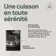 BELDEKO - Plaque de cuisson gaz 4 feux verre noir - 7500W - Grille fonte