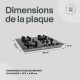 BELDEKO - Plaque de cuisson gaz 4 feux verre noir - 7500W - Grille fonte