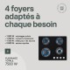 BELDEKO - Plaque de cuisson gaz 4 feux verre noir - 7500W - Grille fonte