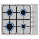 BELDEKO - Plaque de cuisson gaz 4 feux Inox - 7500W - gaz de ville et bouteille - Encastrable