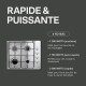 BELDEKO - Plaque de cuisson gaz 4 feux Inox - 7500W - gaz de ville et bouteille - Encastrable