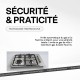 BELDEKO - Plaque de cuisson gaz 4 feux Inox - 7500W - gaz de ville et bouteille - Encastrable