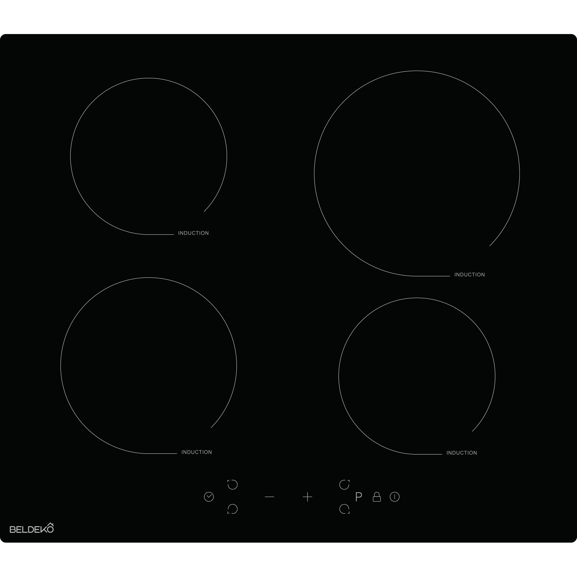 table-de-cuisson-induction-avec-minuterie-beldeko plaque de cuisson, 3  feux, noir