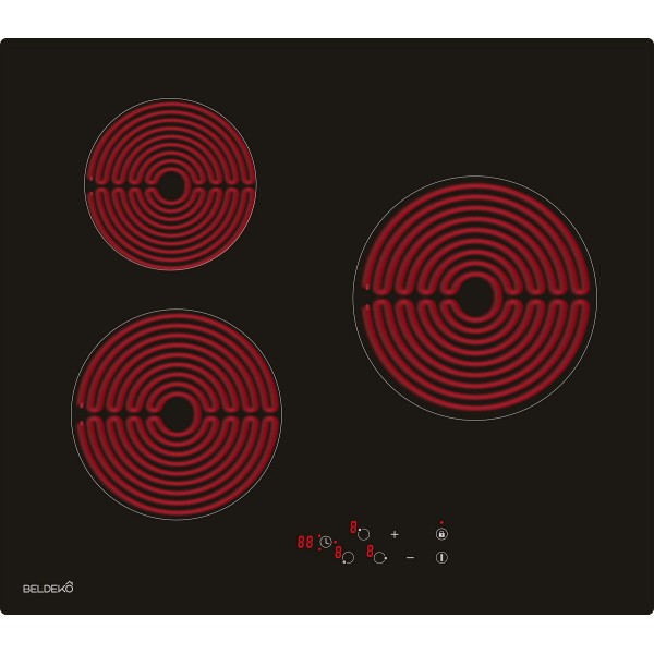 table-de-cuisson-vitroceramique-3 feux beldeko plaque de cuisson