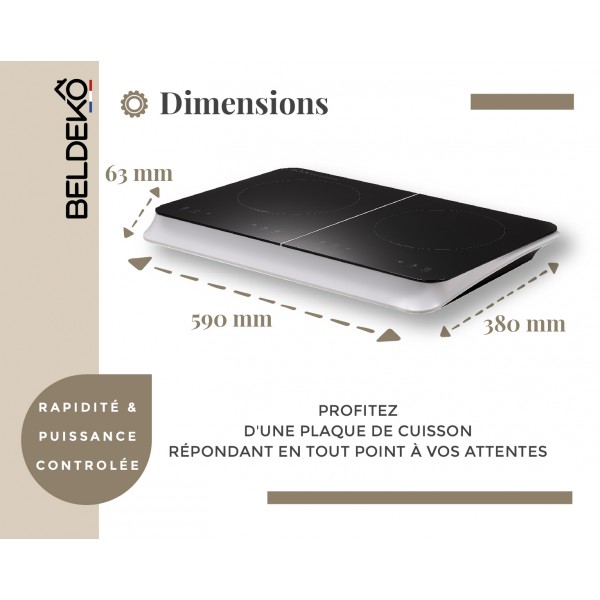 Plaque Induction Portable de 3500W BELDEKO sensitive, 10 niveaux de  puissance, 10 réglages de température, minuterie
