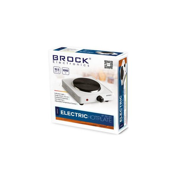 Plaque de cuisson electrique posable - 2 feux - 2500w noir BROCK
