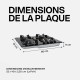 BELDEKO - Plaque de cuisson gaz - 4 Foyers - Double couronne - 7800W - encastrable - verre noir