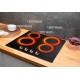 Plaque de Cuisson Vitrocéramique 4 Foyers Encastrable avec Boutons de contrôle – 6000W