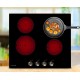 Plaque de Cuisson Vitrocéramique 4 Foyers Encastrable avec Boutons de contrôle – 6000W