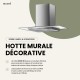 BELDEKO - HOTTE DECORATIVE MURALE 90 CM - VERRE ET INOX - 200W - Puissance d'extraction 600 m3/h