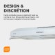 BELDEKO - Hotte casquette / Visière / Rivage 90 cm - Blanche - 200W - Double moteur - 438 m3/H