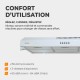 BELDEKO - Hotte casquette / Visière / Rivage 90 cm - Blanche - 200W - Double moteur - 438 m3/H