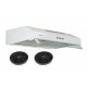 Hotte Casquette 60 cm Blanc – Double moteur 200 Watts  - 435 m3/h