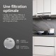 Hotte Casquette 60 cm Blanc - Double moteur 200 Watts  - 435 m3/h