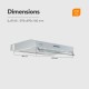 Hotte Casquette 60 cm Blanc - Double moteur 200 Watts  - 435 m3/h