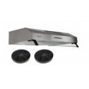 Hotte Casquette 60 cm Inox – Double moteur 200 Watts  - 435 m3/h