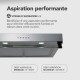 Hotte Casquette 60 cm Inox - Double moteur 200 Watts  - 435 m3/h