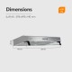 Hotte Casquette 60 cm Inox - Double moteur 200 Watts  - 435 m3/h