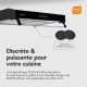 Hotte Casquette 60 cm Noir - Double moteur 200 Watts  - 435 m3/h