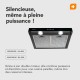 Hotte Casquette 60 cm Noir - Double moteur 200 Watts  - 435 m3/h