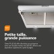 Hotte Casquette 60 cm Blanc - Double moteur 200 Watts  - 435 m3/h