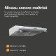 Hotte Casquette 60 cm Blanc - Double moteur 200 Watts  - 435 m3/h