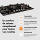 Plaque gaz 5 feux en verre noir - Brûleurs et grilles en fonte - 10 800 Watts encastrement 56x49 cm